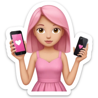 pink dressed girl online shopping  sticker