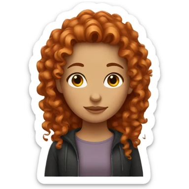 Girl with ginger curly hair  sticker