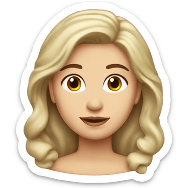 mujer bajita tez morena pelo rubio rizoso graciosa sticker