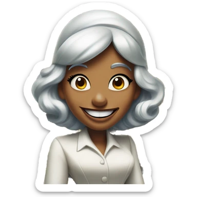 Laughing jasmine Einstein in Uncle Scrooge style, oil paint, mysterious eyes, intricate lips, masterpiece pose, odd perspective, beautiful, desirable, logical sticker