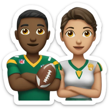 Couple-watching-football sticker
