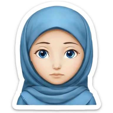 Turkish beautiful finish Konya girl blue eyes with hijab and islamic dress and Sleepy Face sticker
