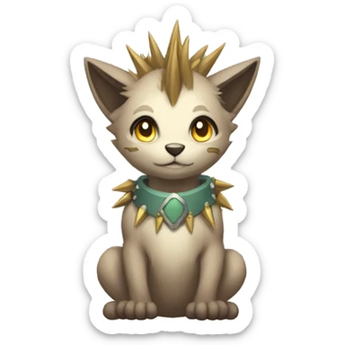 Anthro Sona Fakemon with a spiked collar Full Body sticker