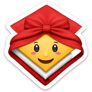 maak een emoticon van alleen een rood zakdoek geen andere dingen er op heen, zo'n oudewetse zakdoek rood sticker