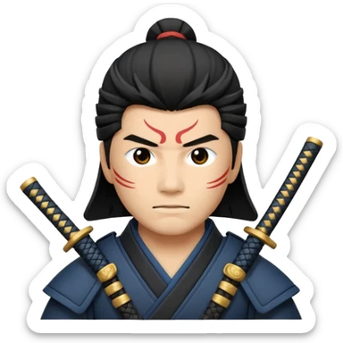 I want a black and white samurai. It is for an icon. sticker