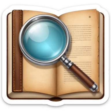 Magnifying glass with a book sticker