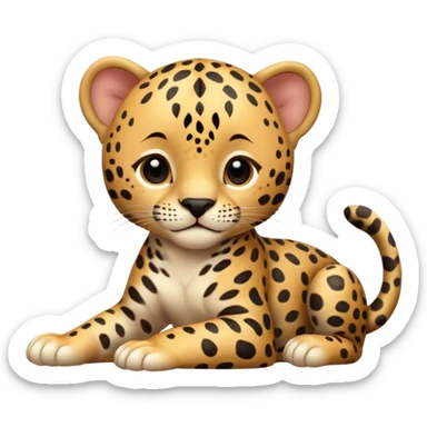 A high-resolution photo-realistic digital illustration of a baby jaguar, chest upward A high-resolution, photo-realistic digital illustration of a majestic baby jaguar sticker