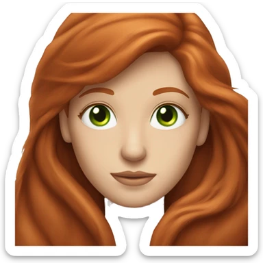 long-haired redhead woman with green eyes, horse back riding sticker