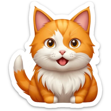A very cute cat that got shocked from electricity, lightning around it sticker