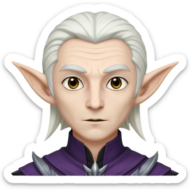 dark elf man, white hair sticker