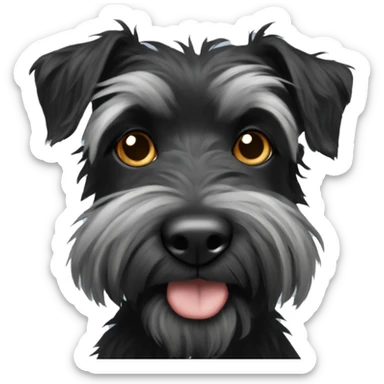 Scruffy black terrier with longer hair sticker
