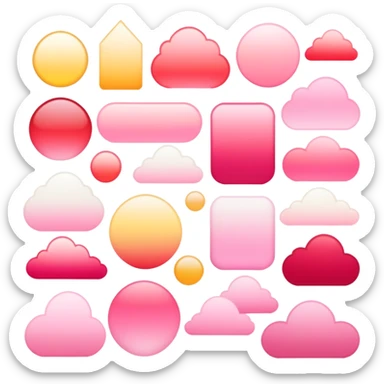 Divine ethereal Romantic pink-red-gold-yellow-white pastel lush gradients aesthetic sticker