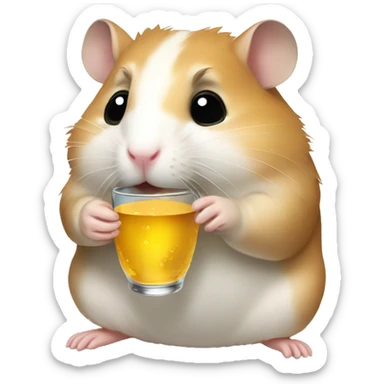 Hamster drinking matca sticker