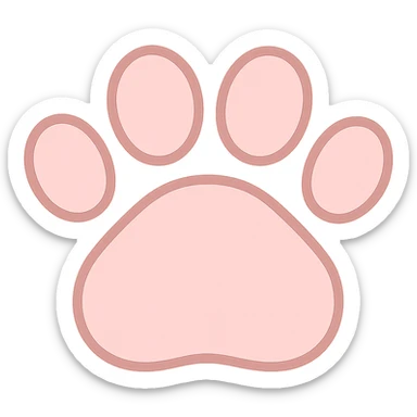 a cute and friendly pink paw print emoji, remove face sticker