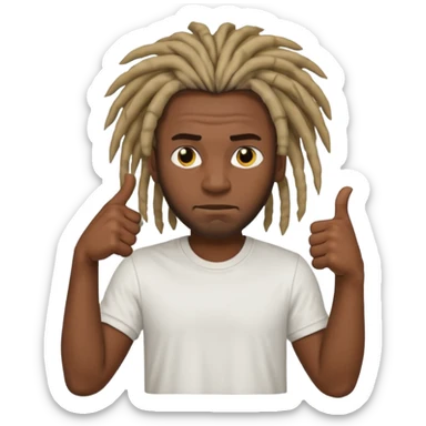 Thumbs down black skinned guys with dreads with his thumbs pointing down sticker