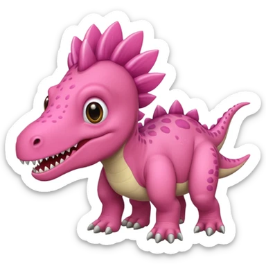 Crea un emoji de un dinosaurio de color rosa, que sea como este 🦖 sticker