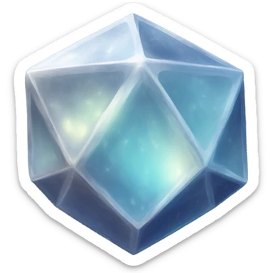 Moonstone icosahedron sticker