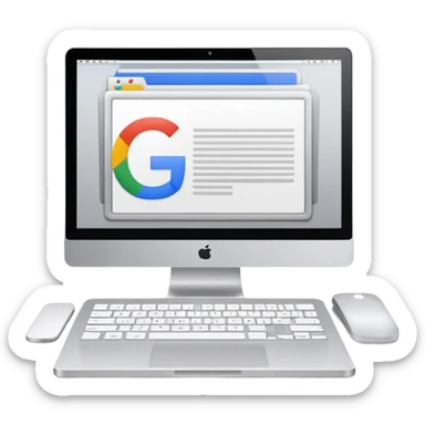 Mac computer with a google doc open on the screen  sticker