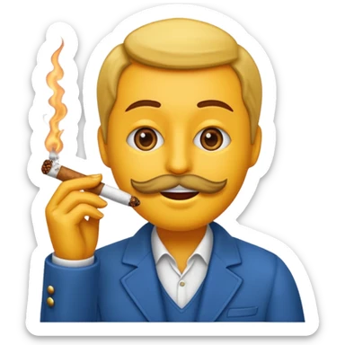 Pon este emoji  🫩 con un cigarro en la boca sticker