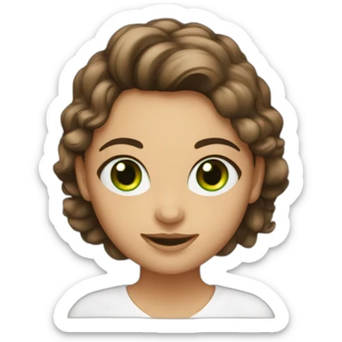 Happy-girl-designer-with-brown-hail-green-eyes sticker