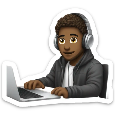white boy music producer with macbook sticker
