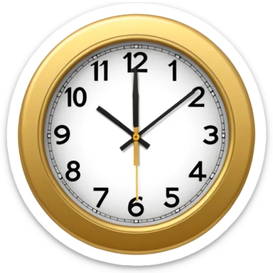  clock showing a 10 minutes before twelve. sticker