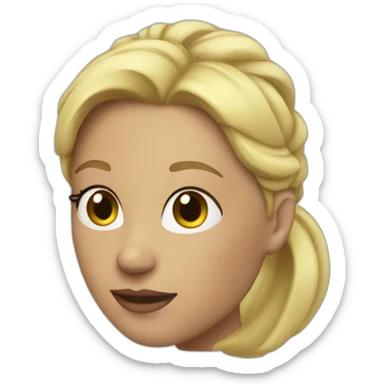 Women with blonde hair, ponytail, in the beach sticker