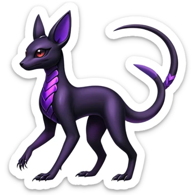 Shiny Dark Edgy Majestic Sophisticated Modern Gothic Gloomy Futuristic Salandit-Umbreon-Delcatty-Hybrid (Full body) sticker