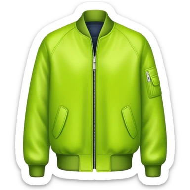 a lime green cool bomber jacket. Individual clothing piece. sticker