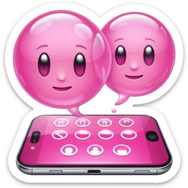 pink phone contacts bubble sticker