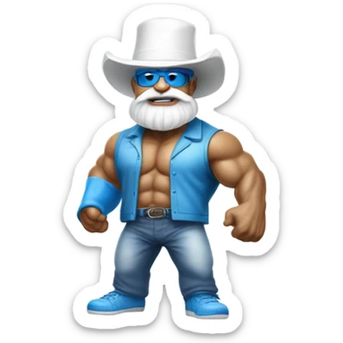 Hulk Hogan as Papa Smurf sticker