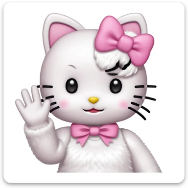 Hello Kitty qui dit coucou sticker