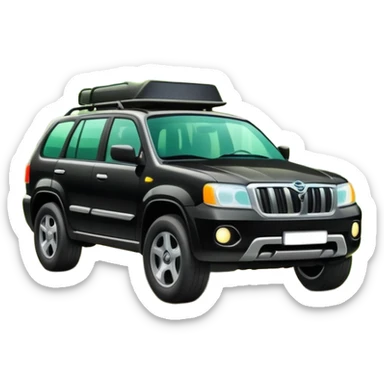 SUV car driving through a forest with trees sticker