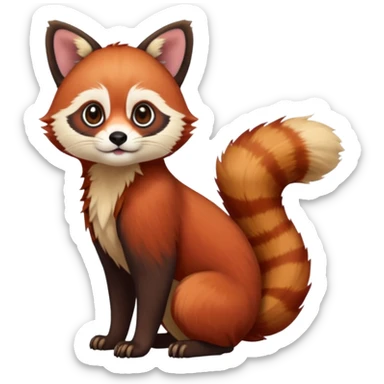 Cacomistle-tanuki-Red-Panda-caracal-animal-hybrid (full body) sticker