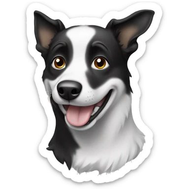 black and white merrel happy dog sticker