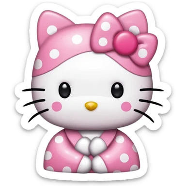 Hello kitty en puntitos para pegar y copiar sticker
