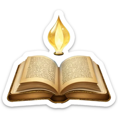 An open book with magical light pouring from the pages sticker