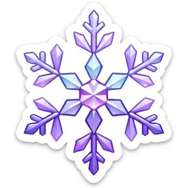 Shiny glossy crystal whitish nebulae sparkly glittery shiny Pastel violet lavender lilac gradients snowflake  sticker