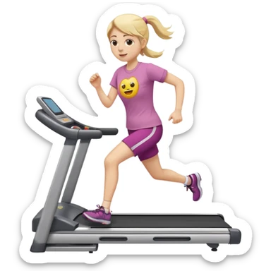girl running on tredmil fat emoji sticker