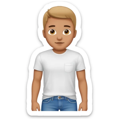 Sexy man, White T-Shirt, jeans sticker
