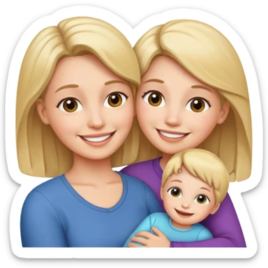 mom holding his one daughter sticker