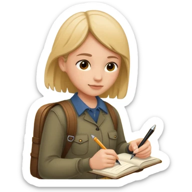 Writing in a field notes journal sticker