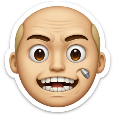 realistic grinding teeth emoji with their mouth closed sticker