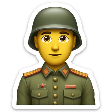 realistic ussr soldier serious with military takes sticker