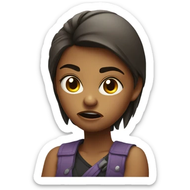 Mad girl with arms crossed and tongue out sticker