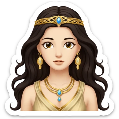 greek goddess back hair sticker