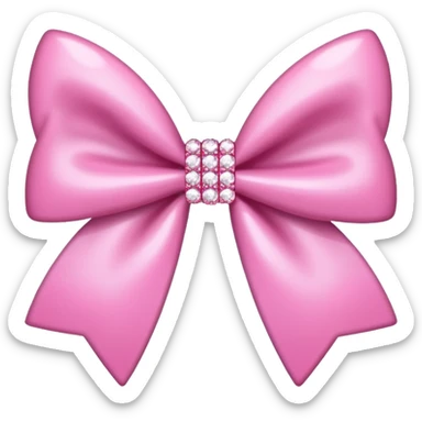 Cute pink bow rhinestones  sticker
