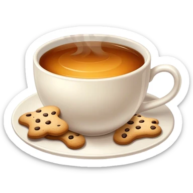 cup of tea with cookies sticker