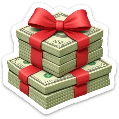Money with bow sticker