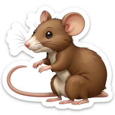 a clumsy rat tripping over its own tail sticker
